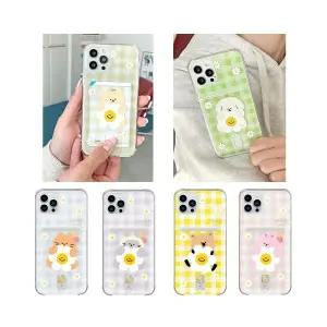 갤럭시 S26 S25 S24 S23 S22케이스 플러스 울트라-동물 데이지 체크 클리어 에어쿠션 카드 케이스/기종선택