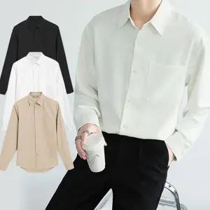 오버핏 셔츠 데일리 와이셔츠 링클프리 남성 긴 팔 셔츠 루즈핏