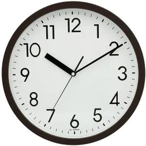와이드 무소음 벽시계 사무실 거실 교실 인테리어 국산 원형 벽걸이시계 ABS 31cm 브라운