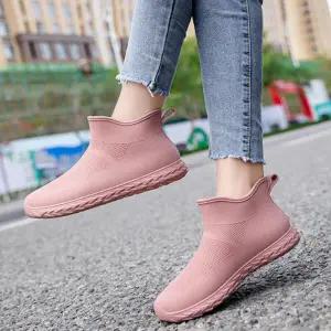 여성 숏 장화 방수 패션 발목 여성 부츠 장마 방수화 워커 생활 슈즈 미들