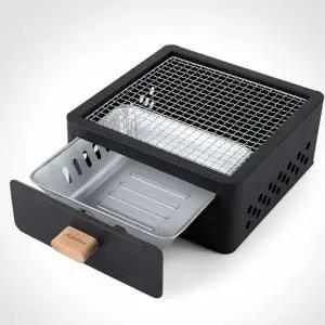 캠핑 바베큐 그릴 접이식 캠핑용 휴대용 사각 화로대 숯불 불멍