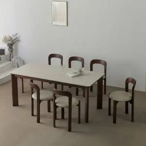 [스코나] 파인즈 양면 포세린 세라믹 원목 6인 식탁세트(의자6개)