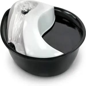 선구적인 반려동물 빗방울 분수 식수대(60온스 플라스틱 - 흑백)