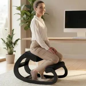 조절 가능한 좌석이 있는 NYPOT 인체공학적 무릎 꿇기 의자 - 자세 교정용 및 책상용 흔들기 가정 사무실용