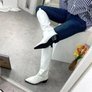 뾰족코 미들굽 통굽 옆고리장식 웨스턴 롱부츠 4fY 여성부츠 여자부츠 여자롱부츠