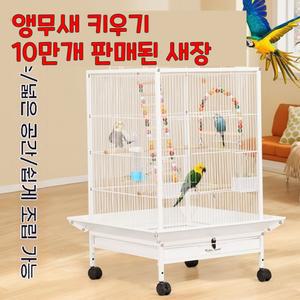 앵무새 케이지 새장 화이트 앵무새새장 철장 새키우기 새집 외출용 철제