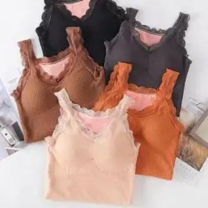 레이스 캡내장 기모 여성용 런닝 나시 브라탑 보정 속옷