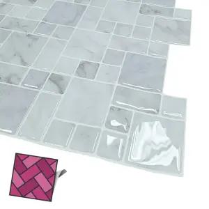 월타일스티커 040 회백색 랜덤벽돌 스티커타일