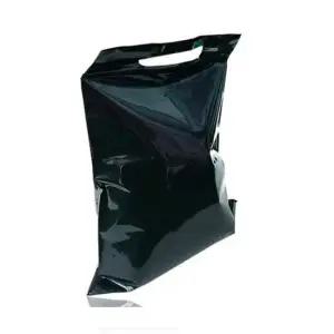 검정 PE 지퍼식 쇼핑 팬시봉투 25cmX30cm +5cm 100매