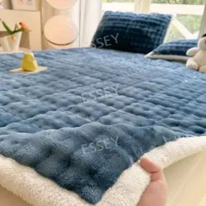 소프트 접이식 토퍼 따뜻한 플러시 더블 두꺼운 겨울 싱글 벨벳 우유 슈퍼 매트리스