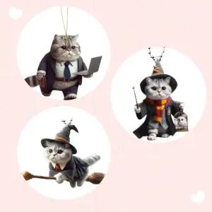 마법사 고양이 키링 팬던트 아크릴 병맛 웃긴 키링 열쇠고리 액세사리 에어팟키링 쓸데없는선물