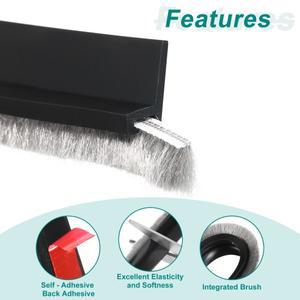 123개 100cm 도어 스윕 바닥용 자가 접착식 드래프트 스토퍼브러쉬 포함 블로커 방진용 웨더 스트리핑