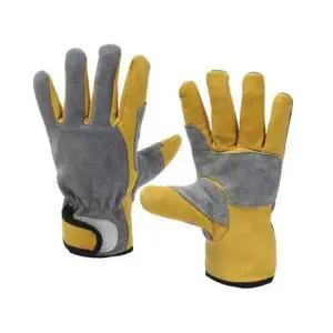 크레토스 알곤장갑 염소피 AG-102YN(황색+회색) 5켤레