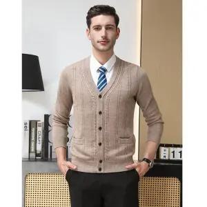 하프 니트 울 캐주얼 남친 하프코트 코트 잉가오 도톰 자가드 스웨터 중년 단추가디건 admr1