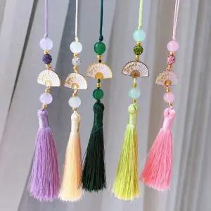 장신구 전통부채 금장 비즈 노리개