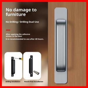 새로운 알루미늄 합금 드릴 없이 설치 가능한 유리 슬라이딩 도어 창 서랍 옷장 푸시풀 욕실 스티커 핸들