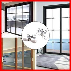 1쌍 도어 트랙 레일 교수형 유리 가이드 음소거 푸시 및 풀 홈 개선 DIY 용품 액세서리