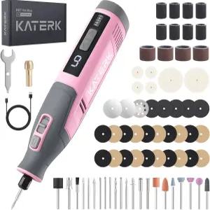 카테르크 무선 회전 공구 4000mAh 배터리 6단속 28000RPM 70개 액세서리가 포함된 키트 샌딩 연마 드릴링