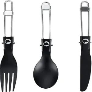 익스플로러 베어 블랙 티타늄 접이식 캠핑 도구 세트 3피스