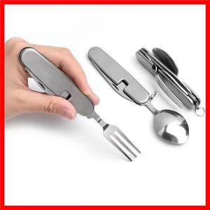 야외 다기능 포켓 나이프 분리형 6-in-1 접이식 포크 및 스푼 세트 식기