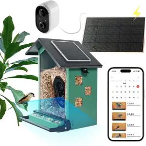 새 모이통 다람쥐 방지 카메라로 모이를 지켜보세요