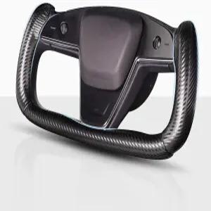 테슬라 요크 스티어링 휠용 휠 커버 모델 S 2021 현재/모델 X 현재 액세서리 블랙