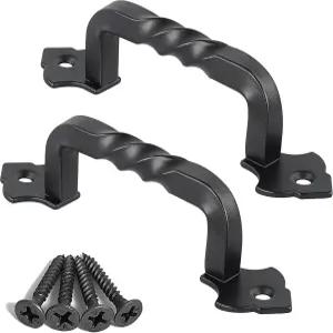 나무 정원 게이트 창고 캐비닛 도어용 OVOV 2팩 헛간 도어 풀 핸들 하드웨어(4인치)