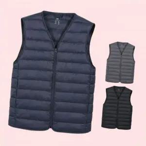 디바옴므 겨울 지퍼 브이넥 경량 패딩 자켓 점퍼 잠바 파카 아우터 집업 조끼 베스트 상의 4642054