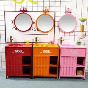 세면대 철제 레트로 복고풍 카페 빈티지 화장실 드럼통 하부