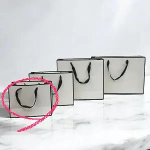 [골드스마일]종이쇼핑백 화이트톤 무지 가로 직사각쇼핑백 미니