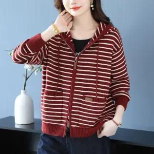 스트레인지 여친 니트 캐주얼 데일리룩 간절기 가디건 후드 가을옷 집업 카디건 봄가을 스웨터 KUK3