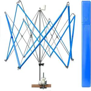 실 스위프트 와인더 볼 뜨개질 홀더 긴 상자에 포장. 파란색 42 * 4