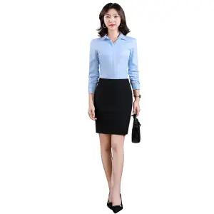 포뇨 회색 오피스룩 여친 긴팔 죽섬유 추동 봄가을 셔츠 상의 OPH3