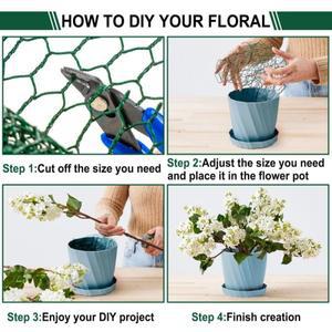 VEHO-육각형 스틸사 그물망 3미터 롤 꽃 예술 DIY 프로젝트용-정원 가꾸기  웨딩 부케-검정  녹색  커피색