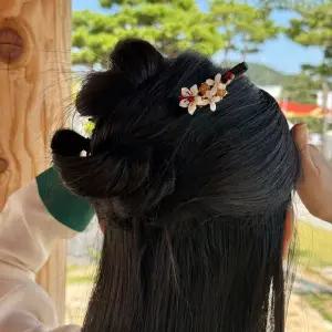 화이트꽃 나무 한복비녀