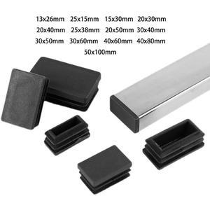 소음방지 의자발커버 4/10/20pcs 리브드 튜브 직사각 플라스틱 인서트 10x20mm