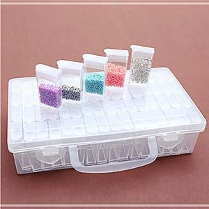 [2개구성] 거래사 보관 케이스 은단 재료 수납 비즈 개별 휴대용알상자 함 귀걸이 다용도 64칸 LW7720A6