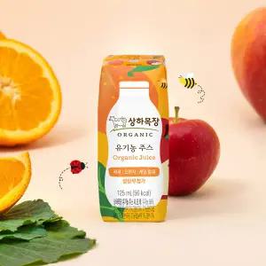 내일도착 상하목장 유기농 주스 사과오렌지케일 125ml 24팩 1263515