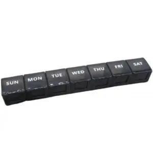 요일 구분 알약 케이스 휴대 약통 약 보관함 블랙