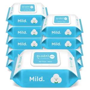 [온누리상품] 한예지 HU 물티슈 캡형 100매 (10팩)