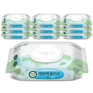 [온누리상품] 깨끗한나라 100% 물티슈 에코 캡 70매 x 10팩