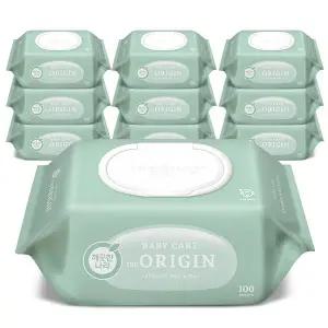 [온누리상품] 깨끗한나라 디 오리진 물티슈 캡 100매 x 10입