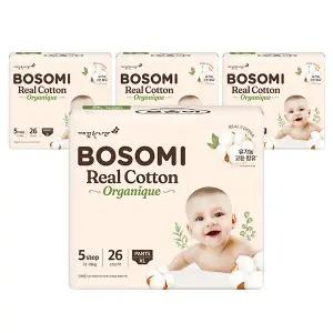 [온누리상품] 보솜이 리얼코튼 오가니크 팬티 특대 26매 x 4팩