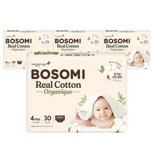 [온누리상품] 보솜이 리얼코튼 오가니크 팬티 대형 30매 x 4팩