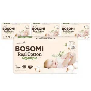 [온누리상품] 보솜이 리얼코튼 오가니크 밴드 신생아 46매 x 4팩