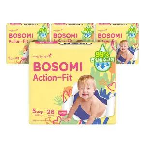 [온누리상품] 보솜이 액션핏 팬티 특대 26매 x 4팩