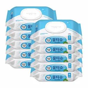 [온누리상품] [깨끗한나라] 물티슈 페퍼민트 엠보싱 70매 10입