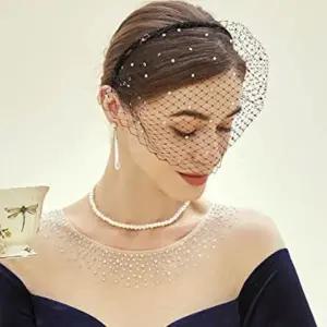 셀프 웨딩 페이스 베일 머리띠 망사 헤어밴드 헤어액세서리