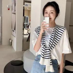 여성 봄코디  니트 페이크 가디건 숄