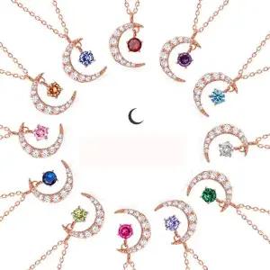 패션목걸이 탄생석 목걸이 달큐빅 택1 컬러 12종